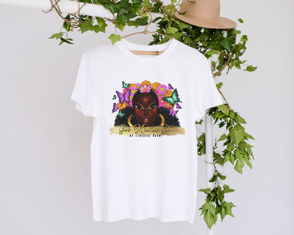 "Ethereal Glow" - Choco-Lit - Glow Mama Glow T-Shirt in White