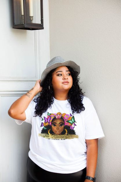 "Ethereal Glow" - Honey Gold - Glo Mama Glo T-Shirt in White