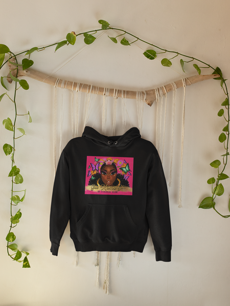 "Ethereal Glow" - Caramel Glo - Glo Mama Glo Black Hoodie